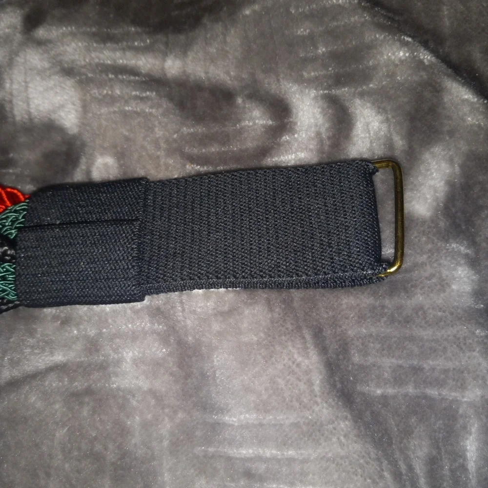 Vintage 80s 90s Women's Belt Woven Braided Fabric Cord Stretchy 40